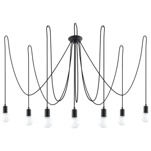 Candelabru 7 Edison Negru 300x300x150 cm