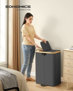 Cos de rufe Songmics, Roxanne, Negru, 52x38.5x75 cm