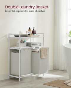 Cos de rufe Vasagle Alb 46L, 73 x 33 x 92 cm - Img 7