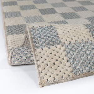 Covor Muted Checkerboard Albastru 155x230 cm - Img 4