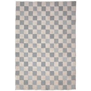 Covor Muted Checkerboard Albastru 194x290 cm - Img 7