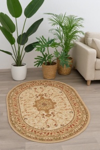 Covor Oval, Lotos, Crem, 50x80 cm, Delta Lotos 523