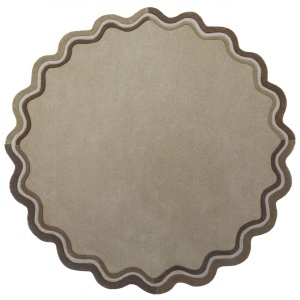 Covor rotund Leo Scallop Border Natural 180x180 cm - Img 2