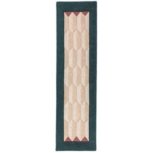 Covor traversa Apex Border Wool Turcoaz 60x230 cm - Img 5