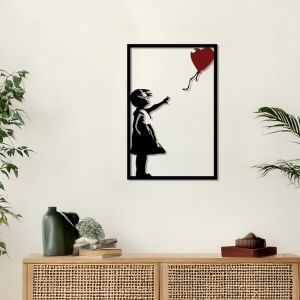 Decoratiune de perete din metal, Balezo, Negru, 0.2x35x50 cm - Img 2