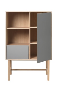 Dulap BILBAO, Gri deschis, 45x150x100 cm - Img 4