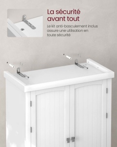 Dulap bucatarie, Helan-old, Vasagle, Alb, 76x40x182.1 cm - Img 7