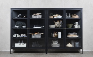 Dulap CARMEL, Negru, 40x140x110 cm - Img 3