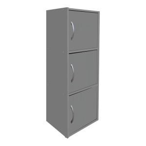 Dulap cu 3 usi, Soline, Gri deschis, 34.5x40x90.5 cm