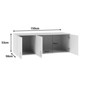 Dulap Suspendat, Royal, Stejar, 150x58x53 cm - Img 4