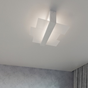 Lustra Feniks Alb 43x43x12 cm - Img 8