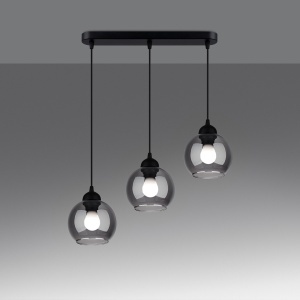 Lustra suspendata Alino Negru 45x15x117 cm - Img 3