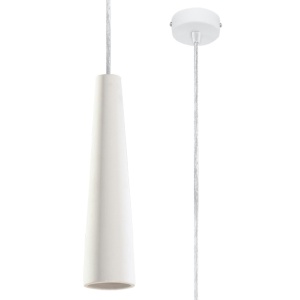Lustra suspendata Electra din ceramica Alb 8x8x132 cm