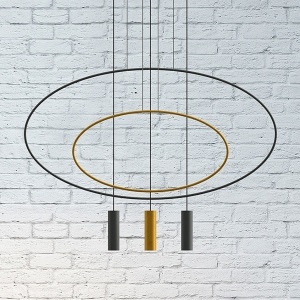 Lustra suspendata Holar Negru 131x6x170 cm - Img 4