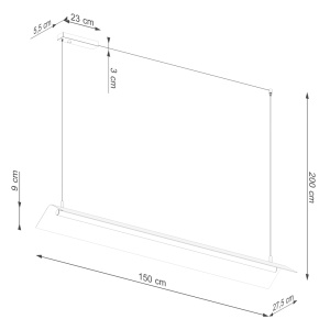 Lustra suspendata LED Elva Alb 3000K 150x27.5x200 cm - Img 9