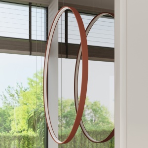 Lustra suspendata LED Rio 55 Rosu 3000K 55x16x150 cm - Img 15