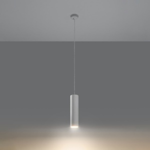 Lustra suspendata Nancy din ceramica Alb 8x8x132 cm - Img 3