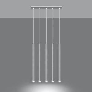 Lustra suspendata Pastelo Alb 45x5x90 cm - Img 3