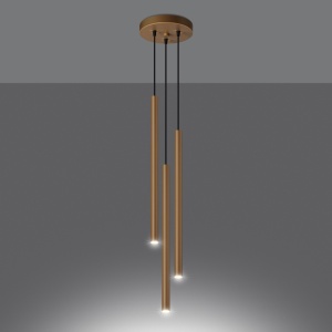 Lustra suspendata Pastelo Auriu 19.5x19.5x115 cm - Img 3