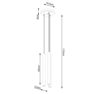 Lustra suspendata Pastelo din lemn, Natural 19.5x19.5x115 cm - Img 5