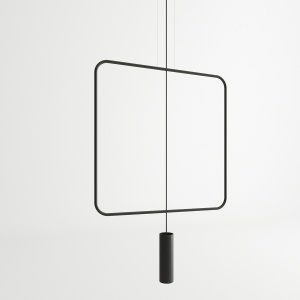 Lustra suspendata Rana Negru 61x6x175 cm - Img 2
