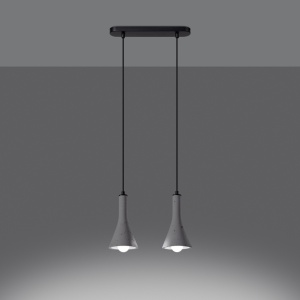 Lustra suspendata Rea din beton Gri 34x12x113 cm - Img 2