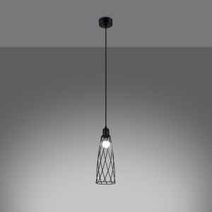Lustra suspendata Suba Negru 12x12x139 cm - Img 3