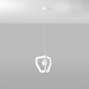 Lustra suspendata Tres Alb 33x33x130 cm - Img 2