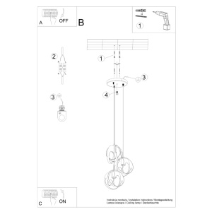 Lustra suspendata Tulos Alb 30x30x117 cm - Img 5