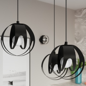 Lustra suspendata Tulos Negru 50x16x117 cm - Img 7