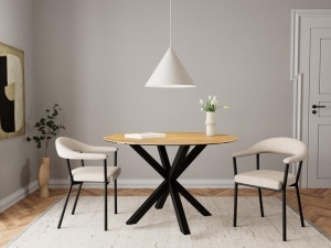 Masa dining Heaven, Natural, 75.5x119x119 cm - Img 2