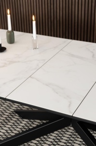Masa dining Irwine, Alb, 76x240x100 cm - Img 3