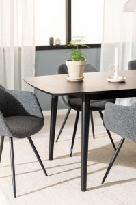 Masa dining Montreux, Negru, 75x219x90 cm