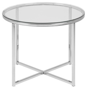 Masuta laterala Cross, Transparent, 45x55x55 cm - Img 3