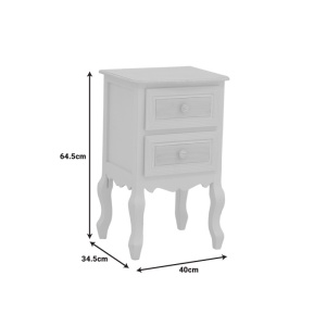 Noptiera Joliene Pako World Alb 40x34.5x64.5 cm - Img 6