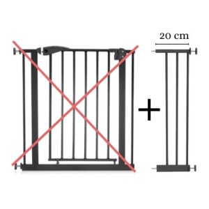 Prelungire Poarta de siguranta cu grilaj pentru copii sau caini Baby 20 Negru 77x24x2 cm