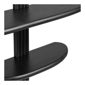 Raft de perete Aliano, Negru, 17.5x65x42.5 cm