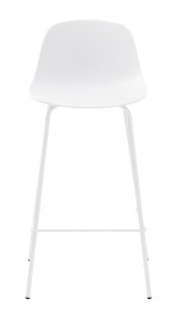 Scaun bar WHITBY, Alb, 45x93x47 cm - Img 2