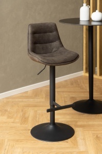 Scaun de bar Adisa V2, Gri, 95x47x52.5 cm - Img 2