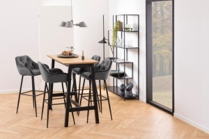 Scaun de bar Brooke, Gri, 104x52x53 cm
