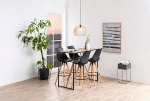 Scaun de bar Dima, Negru, 111.5x48.5x55 cm
