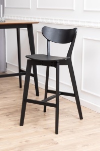 Scaun de bar Roxby, Negru, 105x45x49 cm