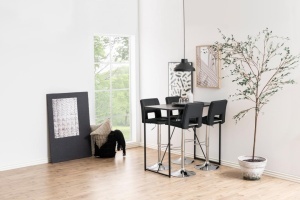 Scaun de bar Sylvia V3, Gri, 115x41.5x52 cm