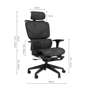 Scaun de birou V2, Vigo, Negru, 70x52x124 cm - Img 11