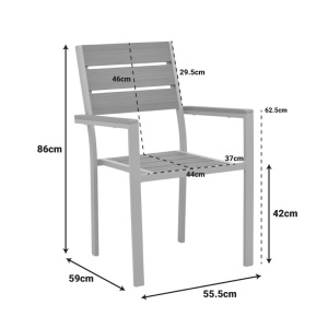 Scaun de gradina Stivuibil, Breze, Alb, 60x57.5x88 cm - Img 2