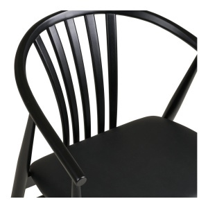 Scaun dining Agustin, Negru, 54x57x78 cm - Img 3
