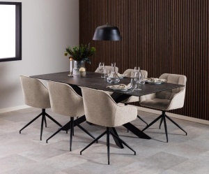 Scaun dining Brooke, Bej, 82x57x54.5 cm - Img 2