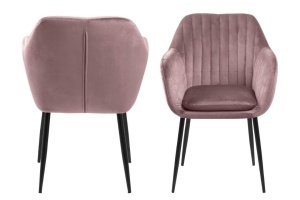 Scaun dining Emilia V1, Roz prafuit, 83x57x61 cm - Img 4