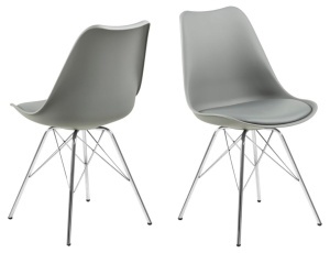 Scaun dining Eris, Gri, 85.5x48.5x54 cm - Img 2