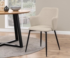 Scaun dining Ilsa, Bej, 84.5x54.5x60 cm - Img 3